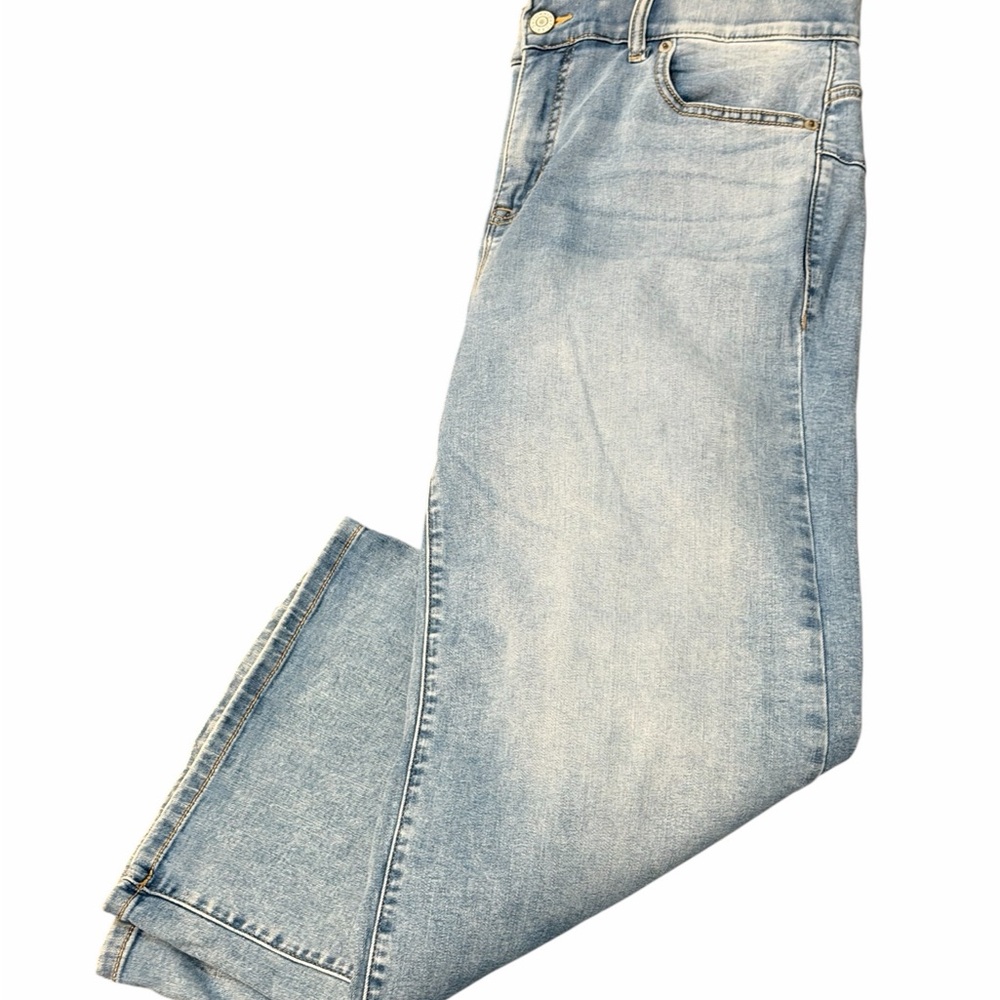 torrid Medium Blue Denim Bombshell Wide Leg Ankle Crop Jeans sz 14 - Picture 10 of 12